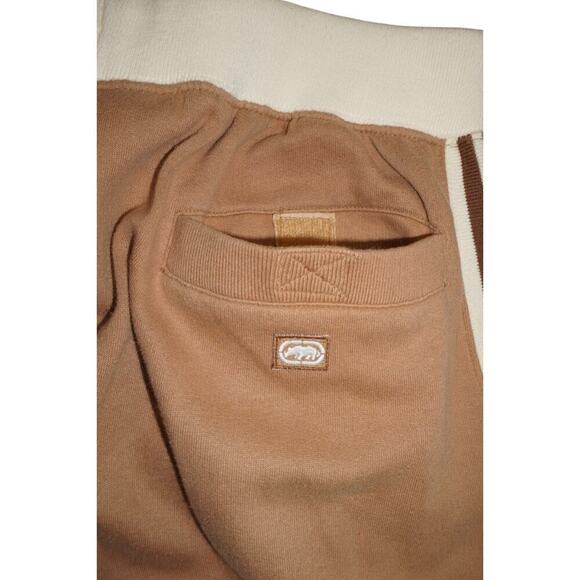 Ecko Unltd XL Brown Track Pants with White Side Stripes & Logo | 1972 Retro - Picture 4 of 10